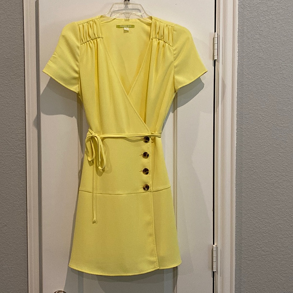 GIANNI BINI YELLOW WRAP AROUND DRESS